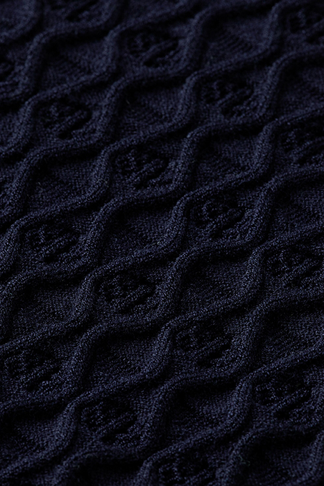 POINTELLE RUFFLE SLIM FIT PULLOVER NAVY 3