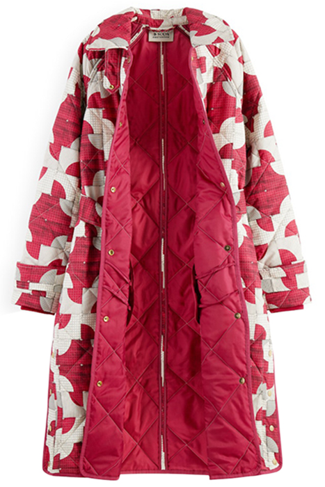 LONG QUILTED COAT SQUARE PATCHWORK 9