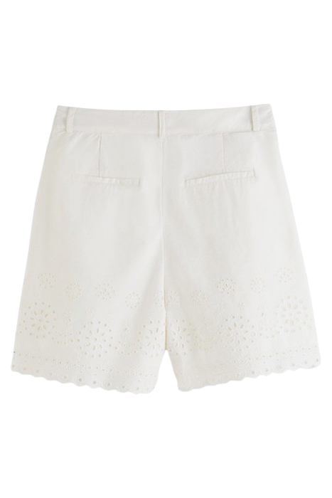 EMBROIDERED SHORTS IN ORGANIC COTTON VANILLA WHITE 2