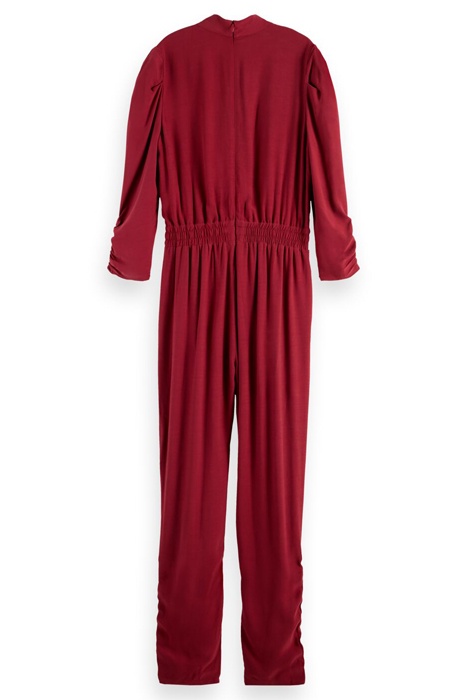 JUMPSUIT WITH GATHERED DETAILS DEEP RASPBERRY 2