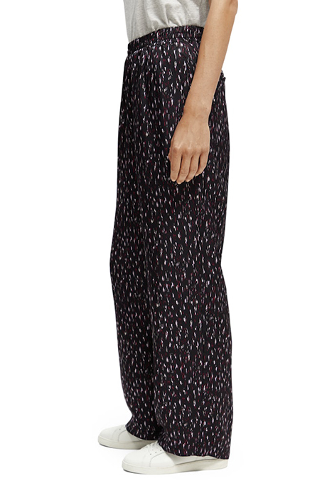 GIA - MID-RISE WIDE LEG PRINTED ELASTICATED TROUSERS IKAT RA 5