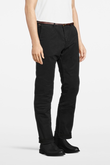 ESSENTIALS-STUART SLIM FIT COTTON/ELASTAN GARMENT DYED CHINO 4