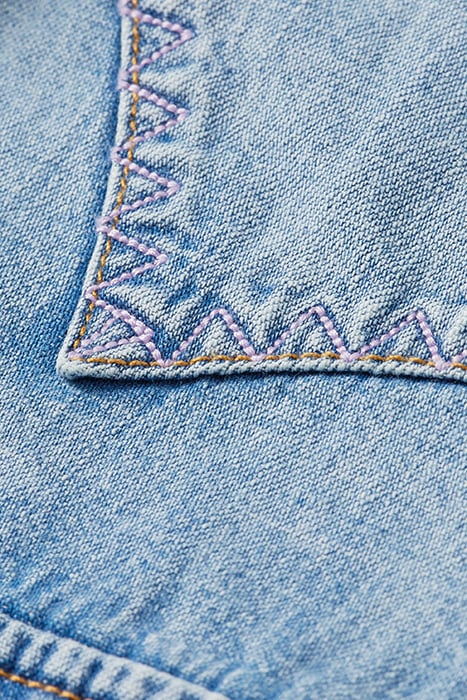 DENIM WESTERN SHIRT WITH EMBROIDERED DETAILS WASHED INDIGO 3