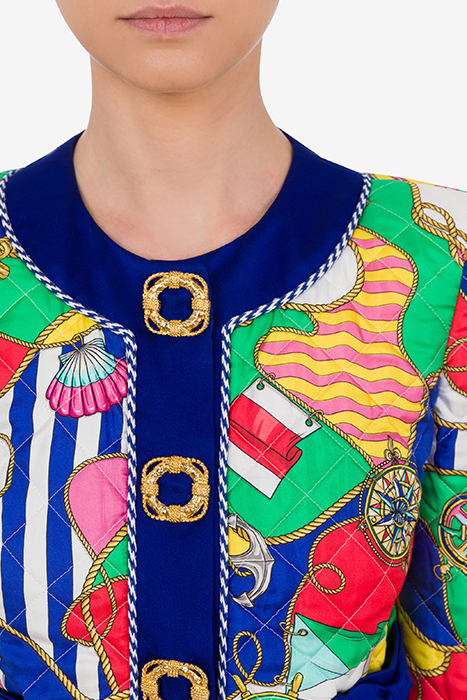 ALLOVER NAUTICAL SILK TWILL JACKET MULTICOLOR 4