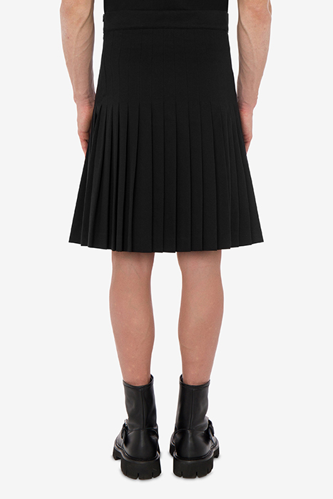 PLEATED SKIRT IN STRETCH GABARDINE BLACK 2