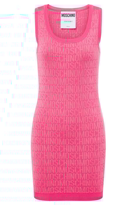 ALLOVER LOGO WOOL DRESS FUCHSIA 3