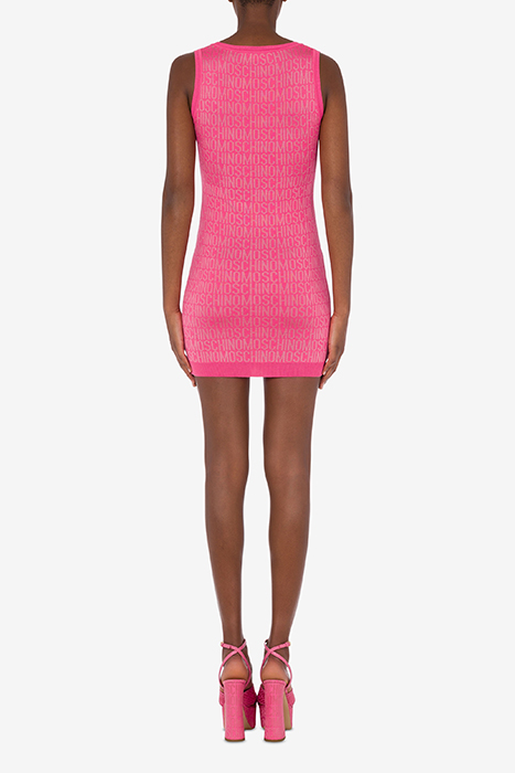 ALLOVER LOGO WOOL DRESS FUCHSIA 2