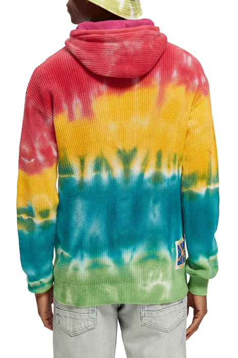 TIE-DYED RIB KNITTED COTTON HOODIE MULTICOLOUR TIE DYE 3
