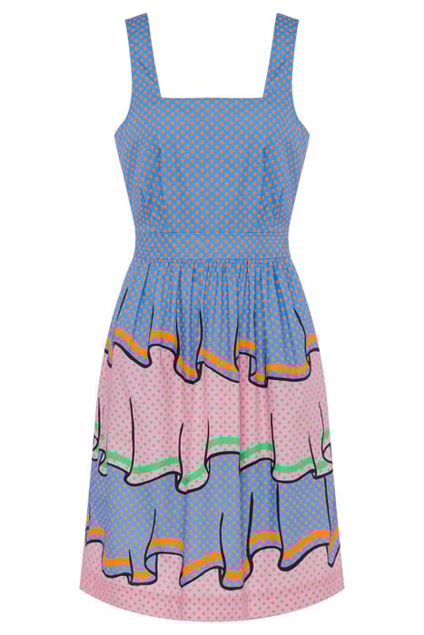 TROMPE-L'ŒIL POLKA DOT MIDI DRESS MULTICOLOR 3