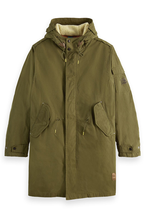 PARKA JACKET WITH TEDDY LINING MILITARY 1