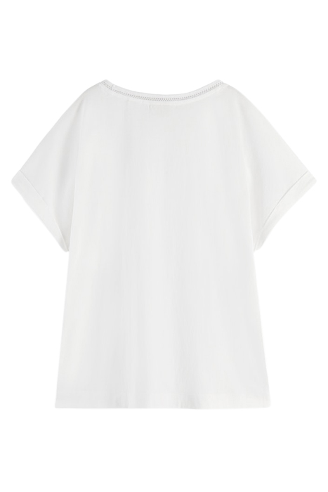 SCOOP-NECK LADDER TAPE T-SHIRT WHITE 7
