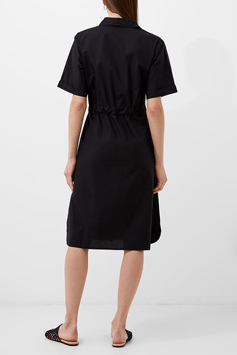 POPLIN TIE SHIRT DRESS MIDI BLACK 2