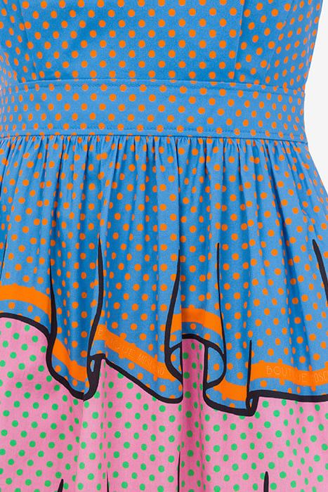 TROMPE-L'ŒIL POLKA DOT MIDI DRESS MULTICOLOR 4