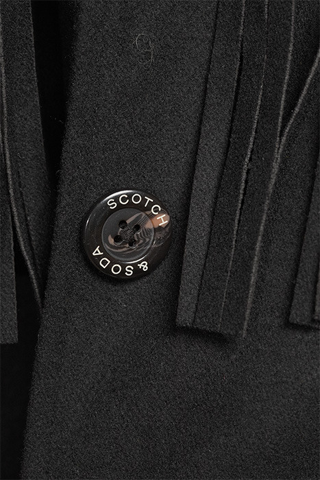 FRINGED OVERSIZED WOOL BLEND SHIRT JACKET BLACK 6