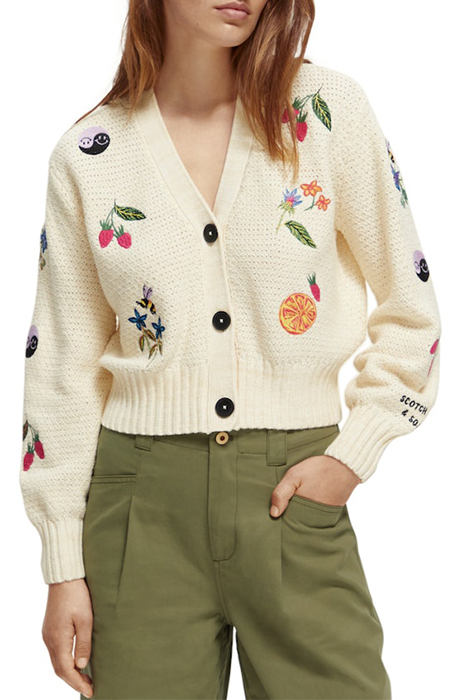 EMBROIDERED CARDIGAN VANILLA WHITE 2
