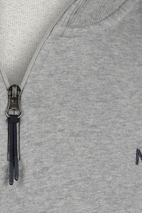 ZIP MOCK SWEATSHIRT MEDIUM GREY MELANGE 3