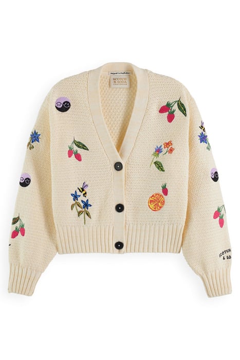 EMBROIDERED CARDIGAN VANILLA WHITE 1