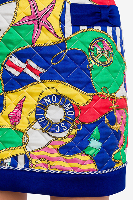 ALLOVER NAUTICAL SILK TWILL MINI SKIRT MULTICOLOR 4