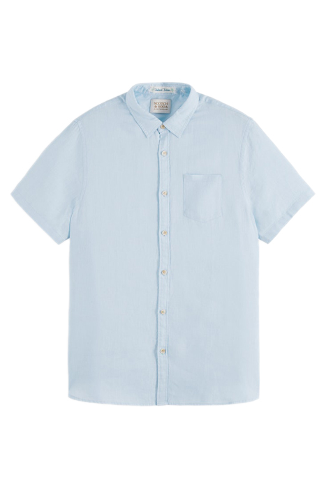 SHORT SLEEVE LINEN SHIRT SKY 1