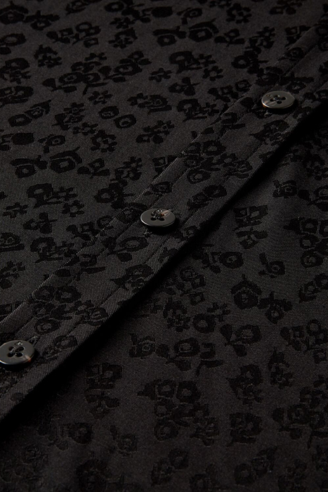 JACQUARD LONG SLEEVE SHIRT WITH EMBROIDERY DETAILS BLACK 3