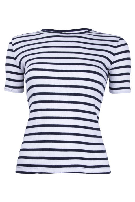 STRIPE SLIM FIT RIB TEE DK NAVY/WHITE 1