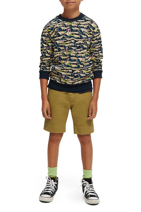 COTTON IN CONVERSION ALL-OVER PRINTED CREWNECK SWEATSHIRT BL 4