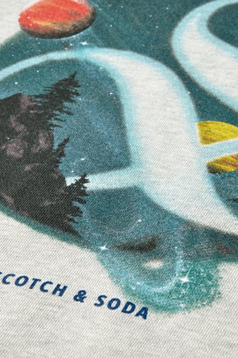 ARTWORK CREWNECK SWEATSHIRT ECRU MELANGE 3