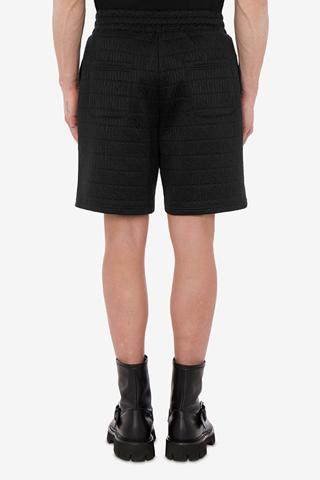 BERMUDA SHORTS IN ALLOVER LOGO JACQUARD FLEECE BLACK 2