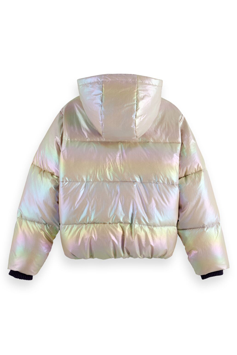 TECHNICAL PUFFER JACKET WITH DETACHABLE HOOD SILVER METALLIC 2