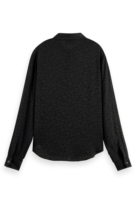 JACQUARD LONG SLEEVE SHIRT WITH EMBROIDERY DETAILS BLACK 2