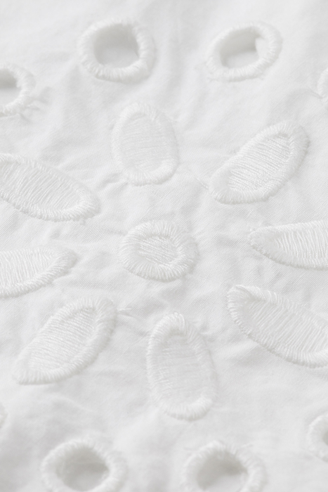 SHIRT DRESS WITH EMBROIDERY DETAIL IN ORGANIC COTTON WHITE 7