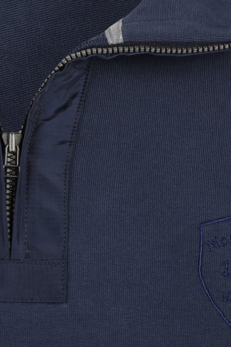 ZIP MOCK WITH NYLON NAVY 3
