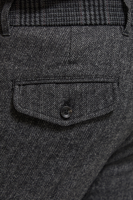 STUART- WOOL-BLEND YARN-DYED CHINO GREY BLACK HERRINGBONE 8