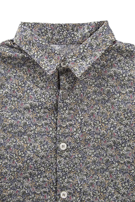 BOY'S GREEN LIBERTY MICRO FLOWER SHIRT 3