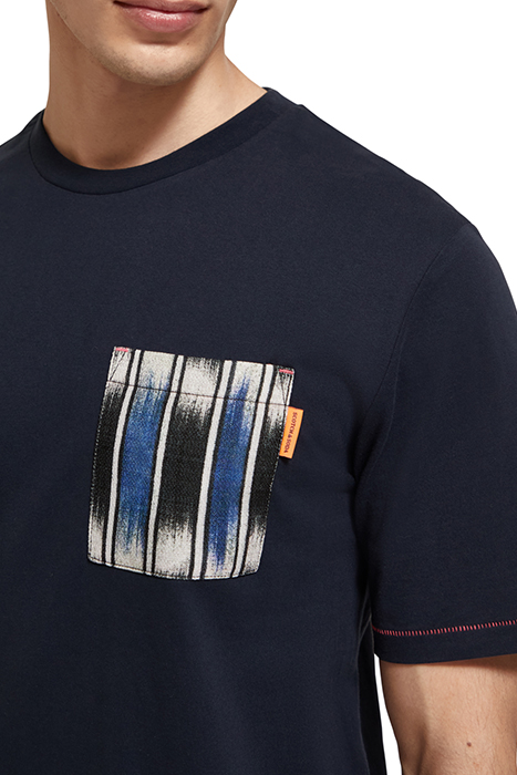 REGULAR FIT WOVEN POCKET T-SHIRT IN ORGANIC COTTON NIGHT 6