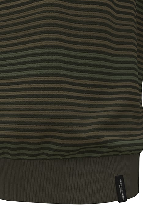 STRUCTURE KNITTED POLO IN ORGANIC COTTON MILITARY STRIPE 10