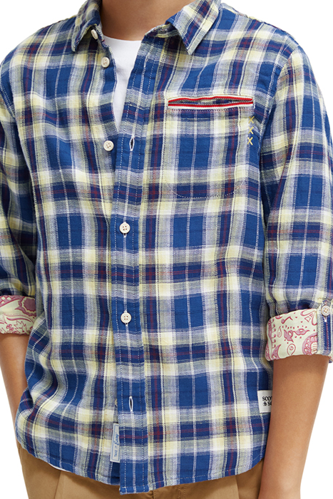 YARN-DYED CHECK BONDED SHIRT BLUE CHECK 7