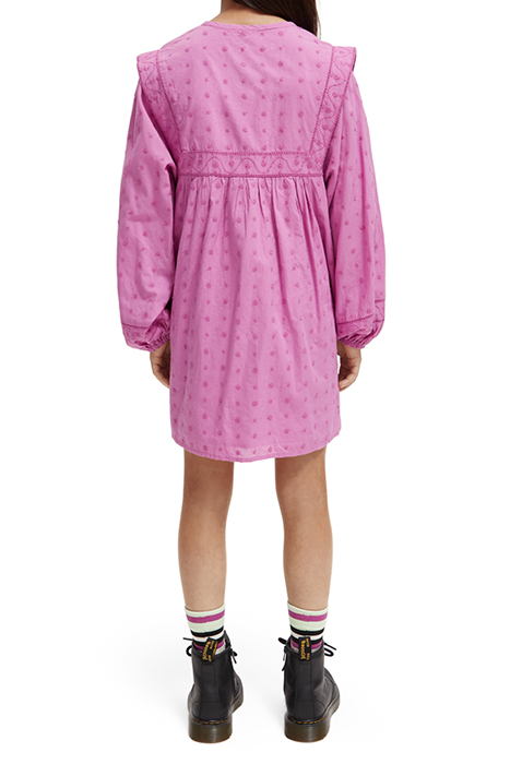 BRODERIE ANGLAISE PANEL DRESS VINYL VIOLET 3