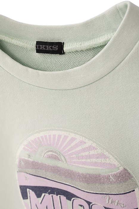 GIRLS’ AQUA GREEN EMBROIDERED VINTAGE IMAGE SWEATSHIRT 4