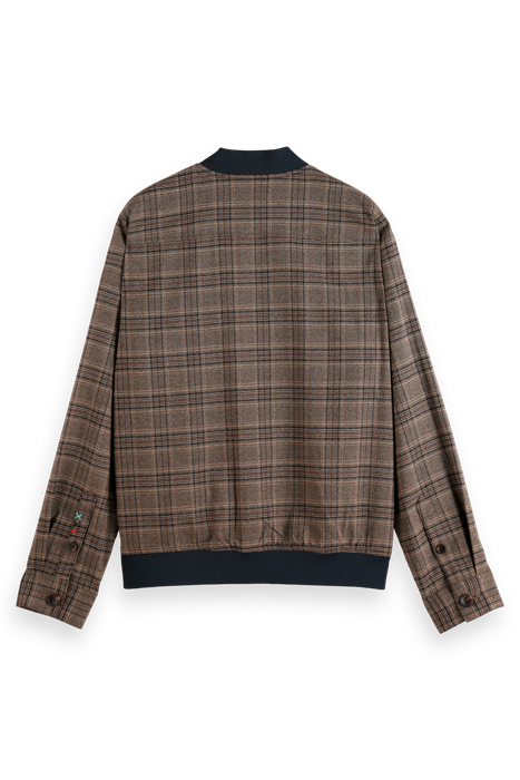 LIGHTWEIGHT YARN-DYED CHECK BOMBER JACKET CAMEL NIGHT CHECK 2