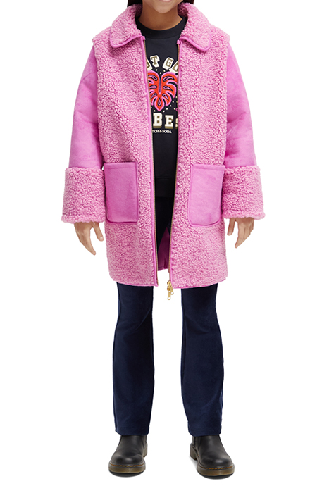 LONGER-LENGTH BONDED TEDDY JACKET FUCHSIA 2