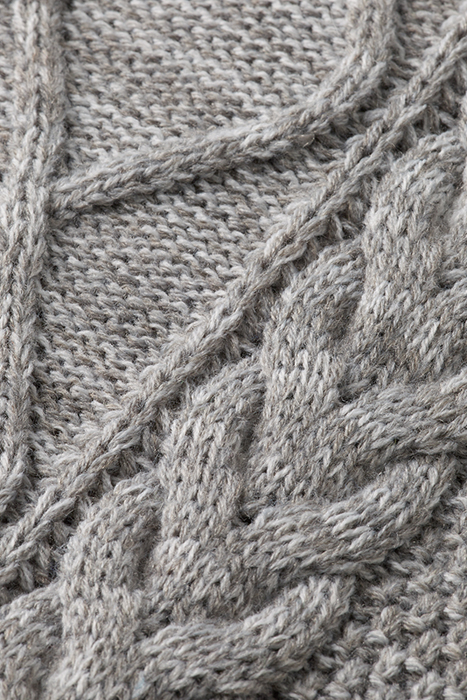 DROPPED SHOULDER FIT WOOL BLEND STRUCTURE SWEATER GREY MELAN 8