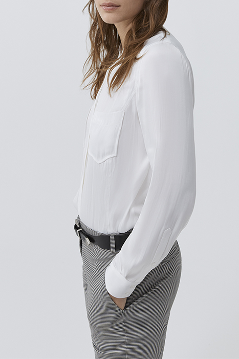 WHITE SATIN SHIRT WITH DIAMANTÉ SLOGAN ON BACK 4