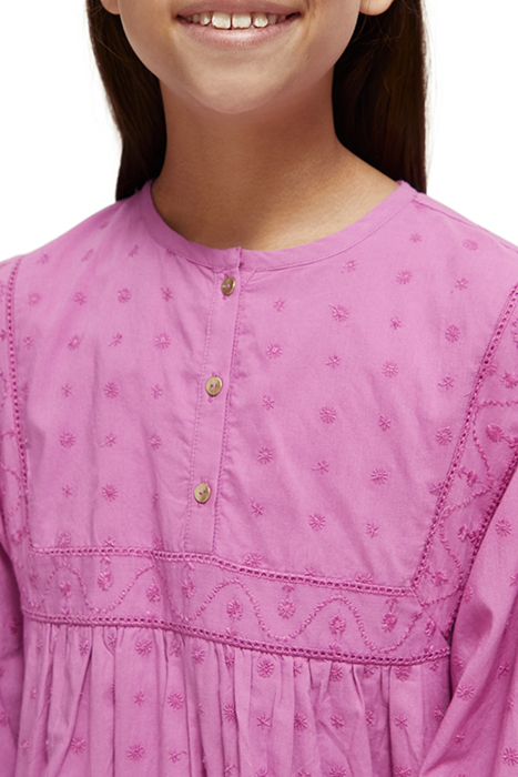 BRODERIE ANGLAISE PANEL DRESS VINYL VIOLET 8