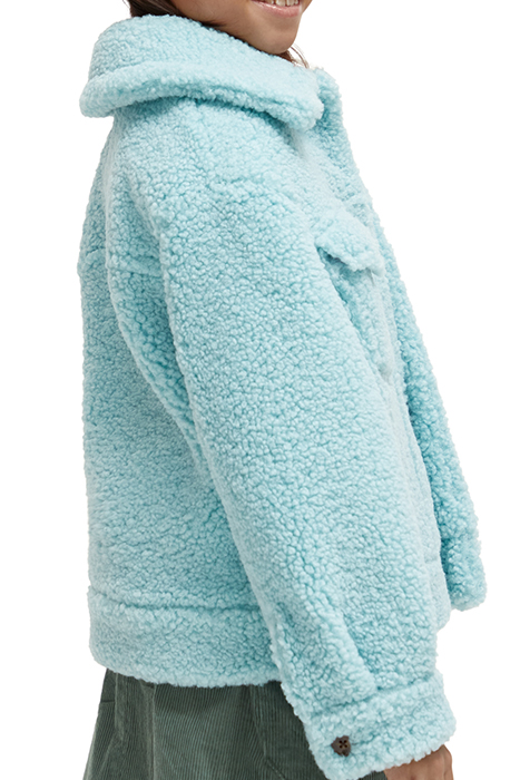 BOXY-FIT BONDED TEDDY TRUCKER JACKET ACOUSTIC BLUE 8