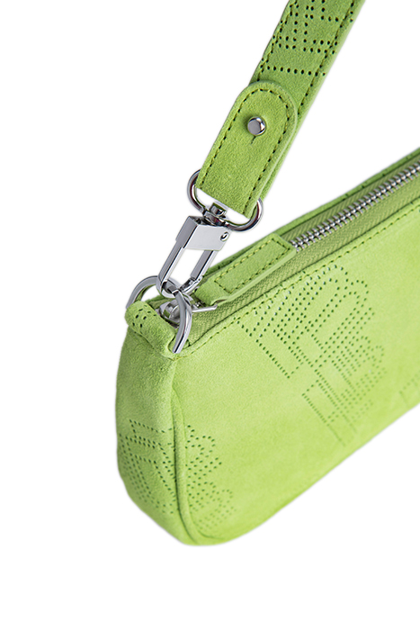 RACHEL BRIGHT GREEN PERFORATED SUEDE LEATHER 2