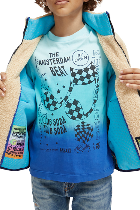 CONTRAST NYLON DETAIL ZIP-THROUGH TEDDY JACKET ECRU 8