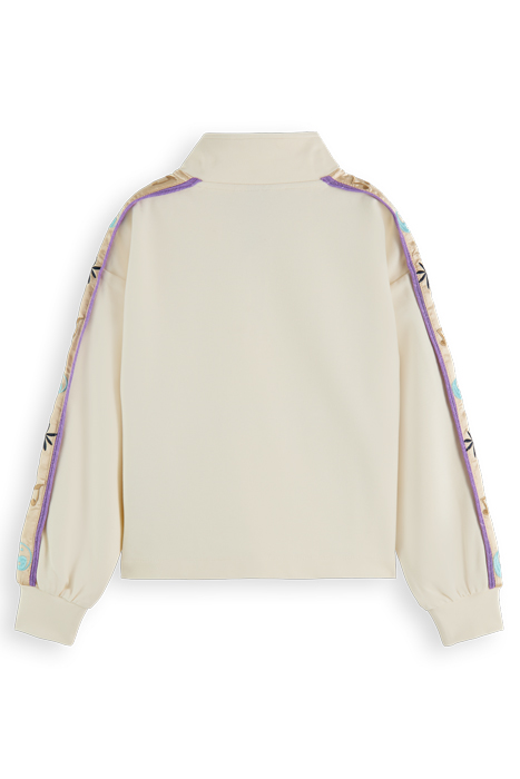 HALF-ZIP TAPE DETAIL SWEATSHIRT OFF WHITE 5