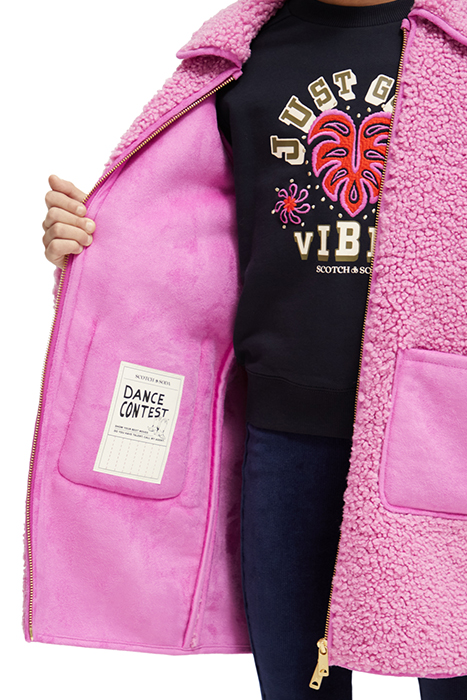 LONGER-LENGTH BONDED TEDDY JACKET FUCHSIA 7