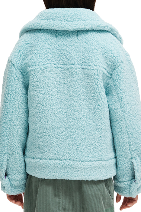 BOXY-FIT BONDED TEDDY TRUCKER JACKET ACOUSTIC BLUE 2